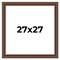 Square Traditional Brown Picture Frame - UV Acrylic, Foam Board Backing, Hanging Hardware